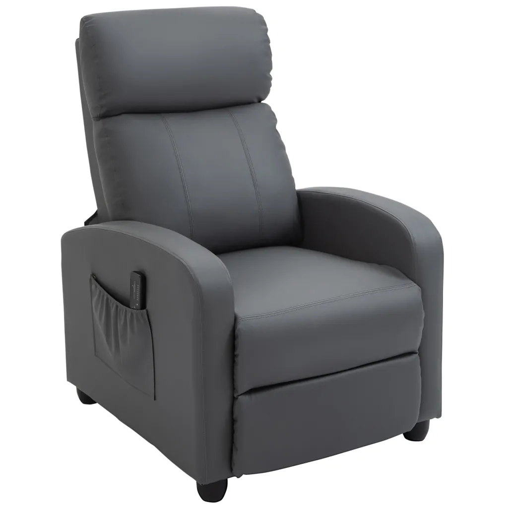 TV masažna fotelja 2 masažne točke daljinski upravljač 68 x 88 x 98 cm siva
