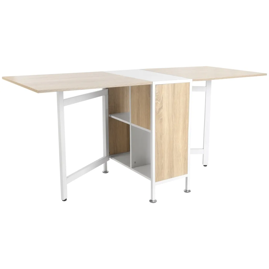 Sklopivi blagovaonski stol hrastovo drvo i metalni okvir 169x60x75 cm