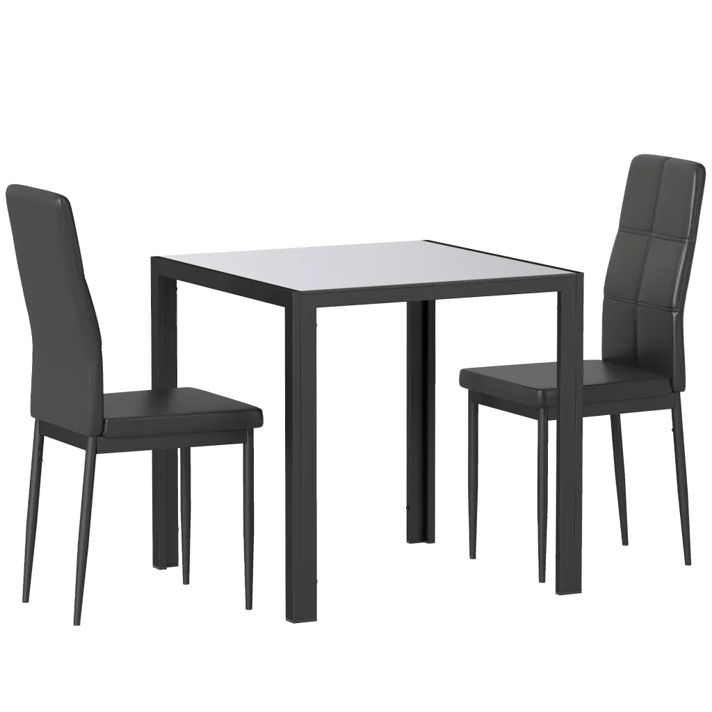 Blagovaonski set blagovaonski stol s 2 stolice blagovaonski set koji štedi prostor grupa za sjedenje crna