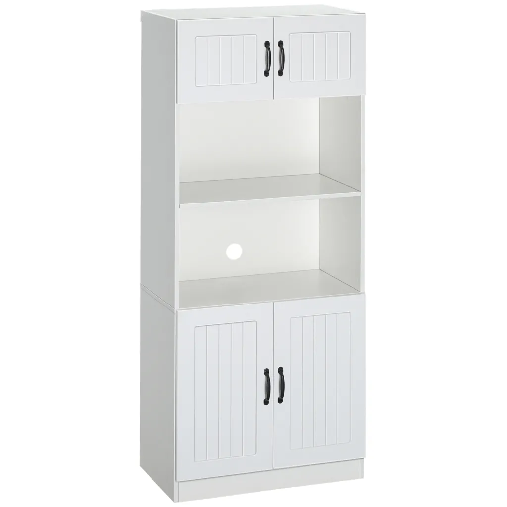 Kuhinjski ormarić kuhinjska kredenca seoski stil 2 ormarića 2 police 70 cm x 40 cm x 170 cm bijela + crna