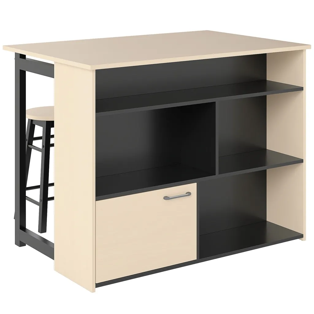 Barski set od 3 komada stol sa sklopivom pločom 2 stolice 6 pretinaca crna i hrast 116x70x89 5 cm