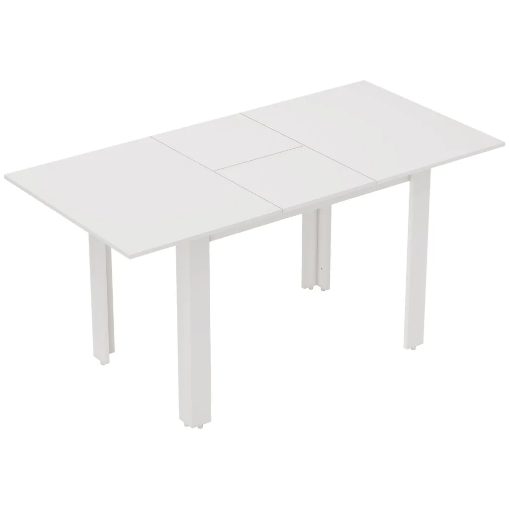 Razvlačivi blagovaonski stol 120-160 x 70 cm podesivi kuhinjski stol za 4-6 osoba MDF visokosjajna bijela