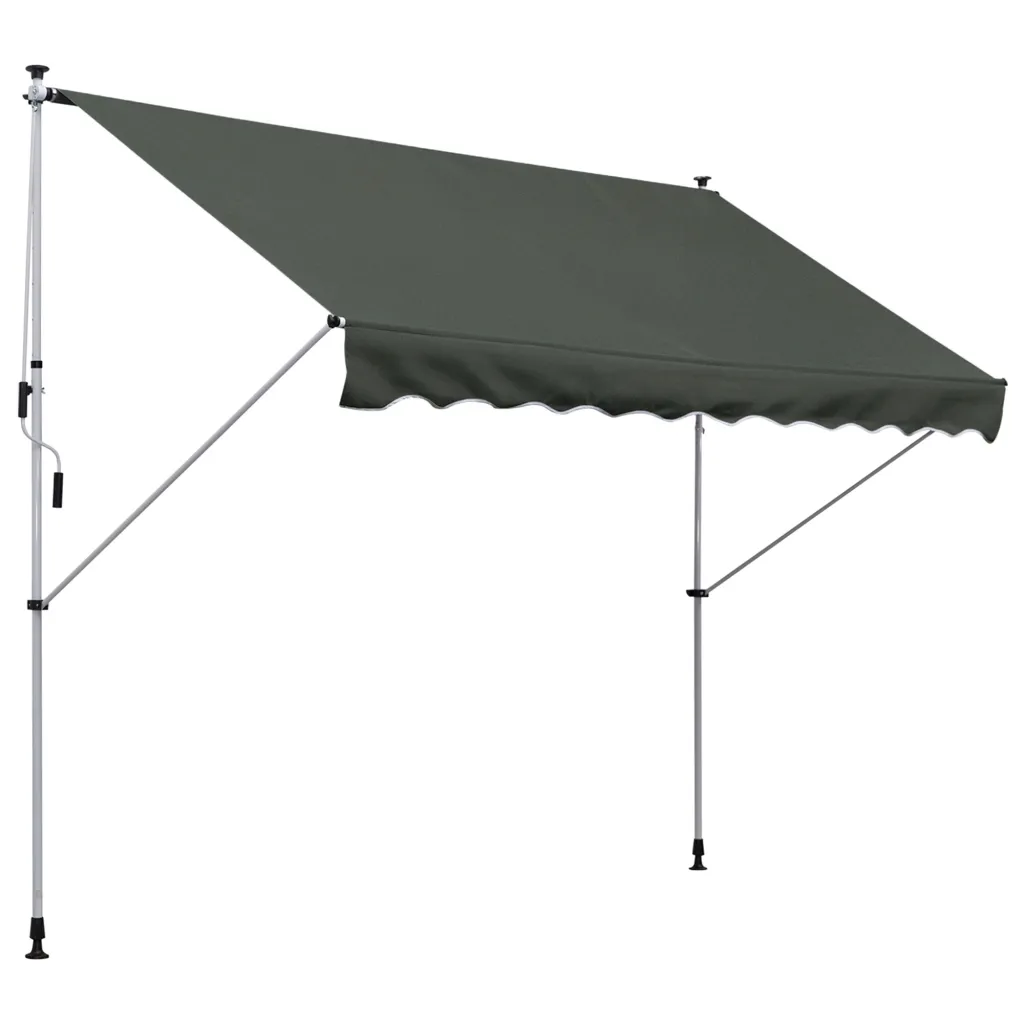 Balkonska tenda s ručnom ručicom podesiva po visini otporna na vremenske uvjete širina 150 cm siva