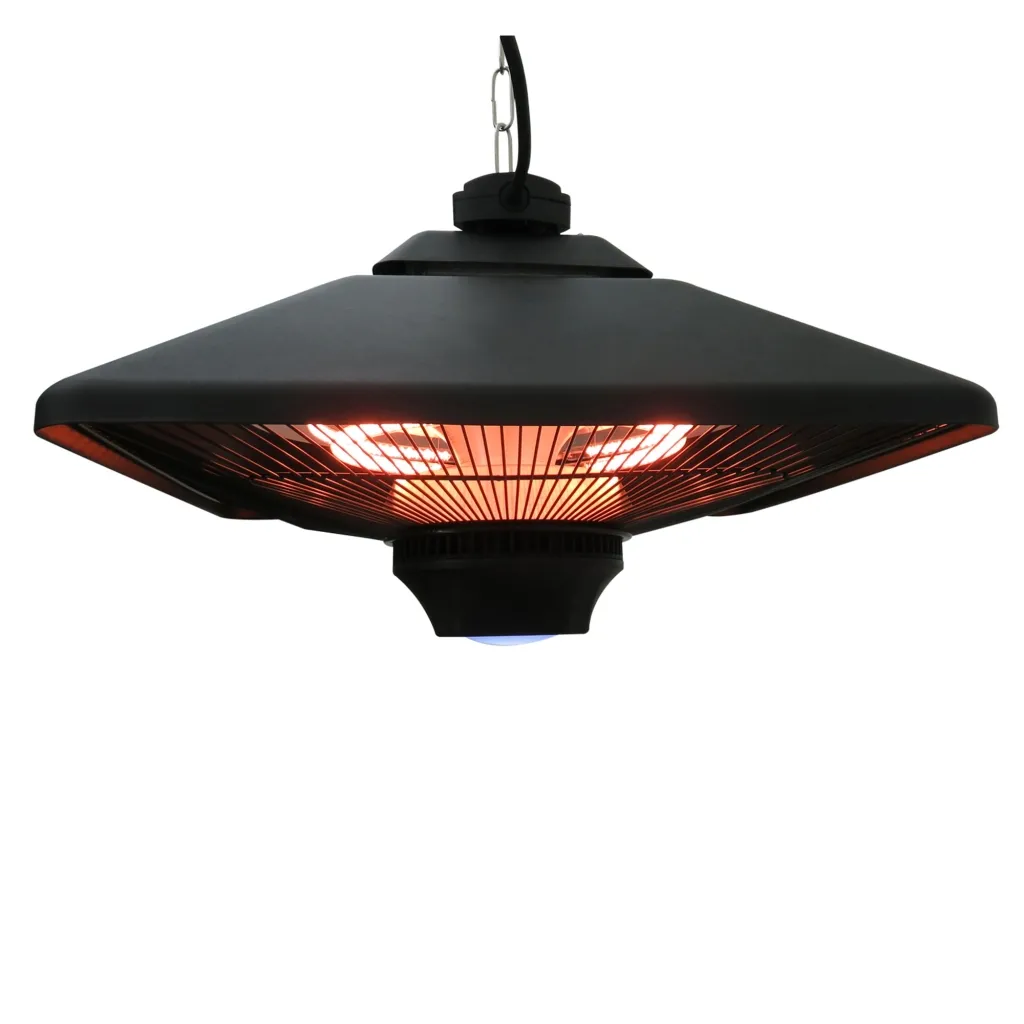 Infracrveni grijač 2000 W s daljinskim 2 postavke LED zaslon zaštitni poklopac crni
