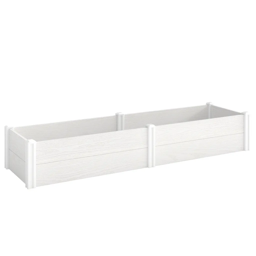 Podignuta vrtna gredica od plastike gredica za sadnju koja se može ugraditi samostalno hladni okvir 197 x 54 x 33 cm bijela
