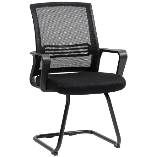 Set od 2 ergonomske uredske stolice bez kotačića, crne Cijena