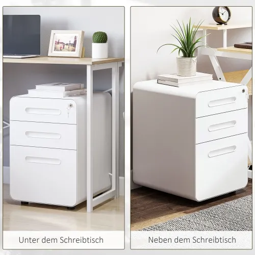 Mobilni ormar za spise s 3 ladice 39x48x59 cm, bijeli Cijena