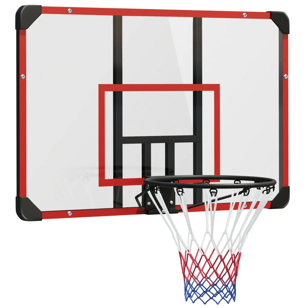 Zidni košarkaški koš za unutarnju/vanjsku upotrebu robusna PC podloga najlonska mreža čelični obruč 113x61x73 cm