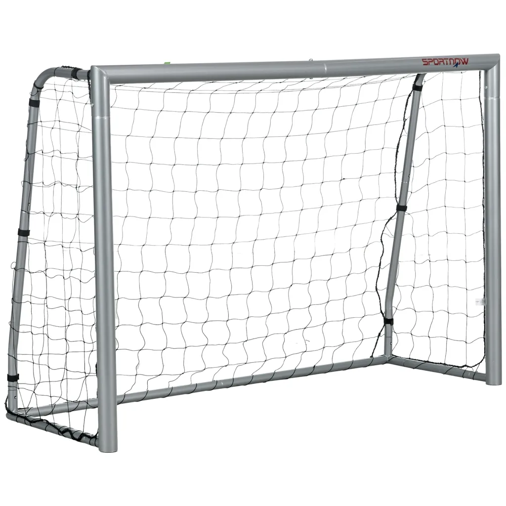Nogometni gol otporan na vremenske uvjete čvrsti metalni okvir mreža otporna na kidanje 160V x 240D x 85Š cm siva