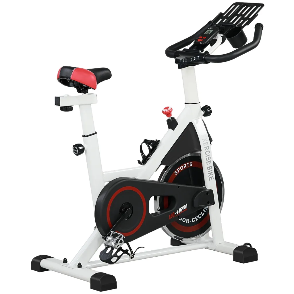 Bicikl za vježbanje podesivi otpor do 120 kg čelik D103xŠ53xV100-114 cm bijela/crna