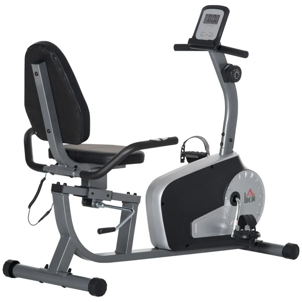 Sobni bicikl s 8 razina otpora 122-137 x 62 x 103 cm čelik siva+crna+srebrna