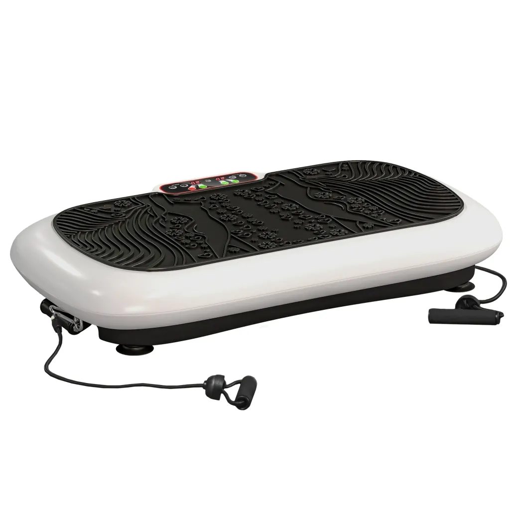 Vibracijska ploča s 99 razina 2 fitness trake 73 x 40 x 13 cm bijela + crna