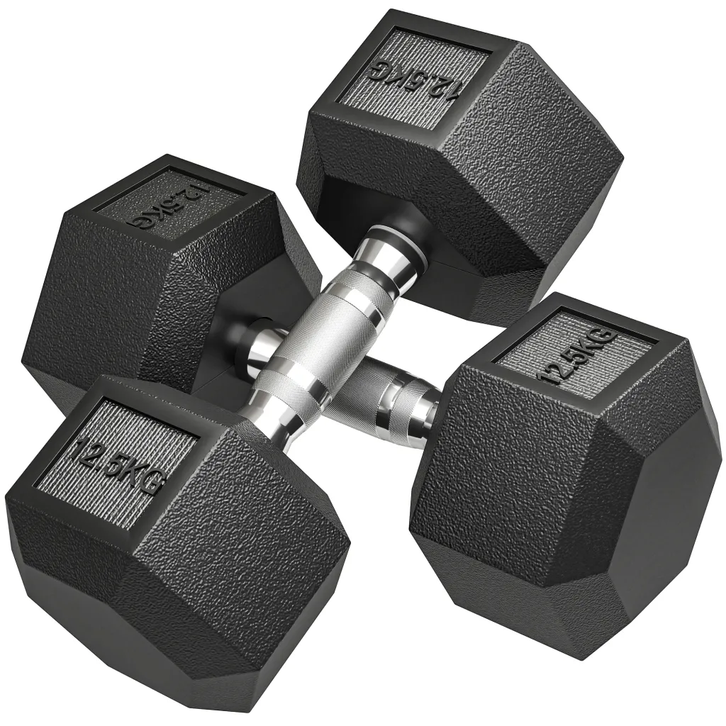 Bučice s nazubljenom ručkom bučice od lijevanog željeza 2 x 12 5 kg za dom teretanu trening snage