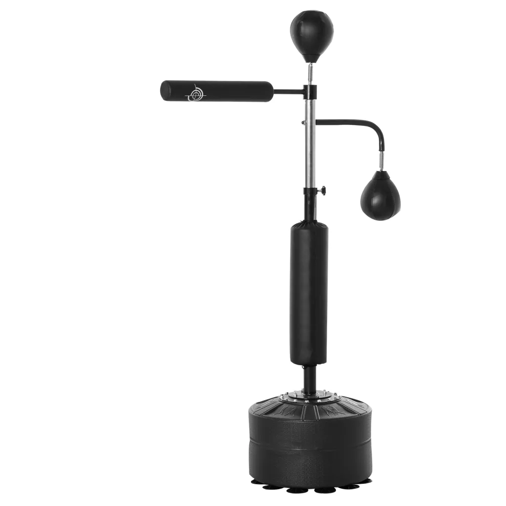 Boksački stalak samostojeći 2 kugle refleksna šipka podesiva visina 160-230 cm crni