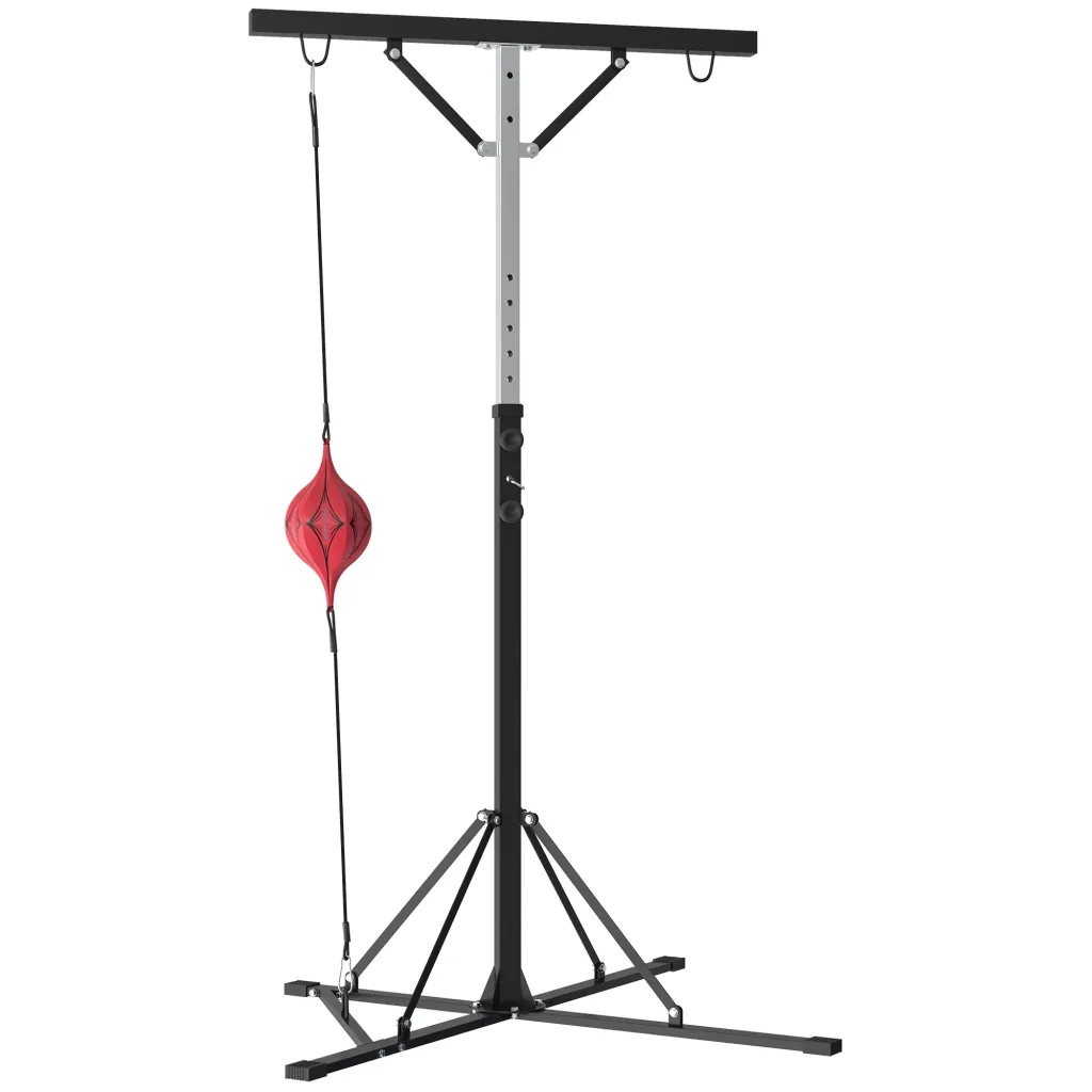 Stalak za vreću za udaranje podesiva visina sa speedballom metalni okvir 160D x 145Š x 175-220V cm crna