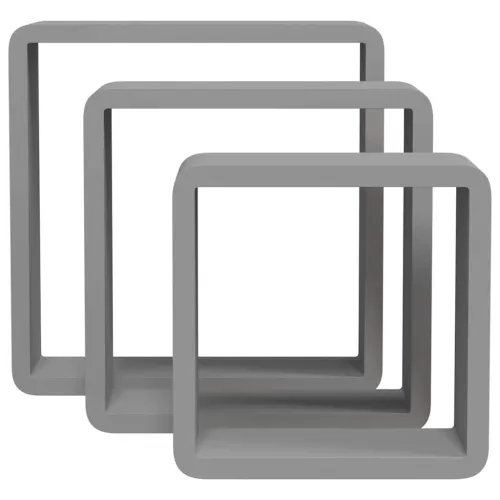 Kockaste zidne police 3 kom sive MDF - Siva 28 x 10 x 28 cm 3 1 Cijena