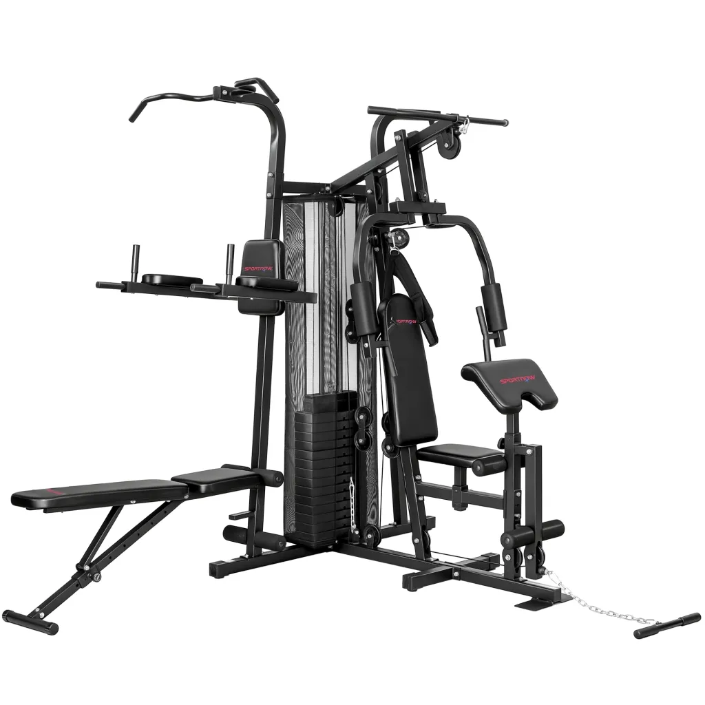 Multifunkcionalna stanica za trening kućni fitness stroj za preko 10 vježbi utezi podesiva fitness klupa crna