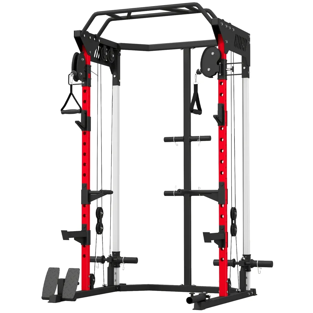 Power Cage Smith Machine Power Rack s podesivim sustavom sajli i kotura višenamjenski do 300 kg