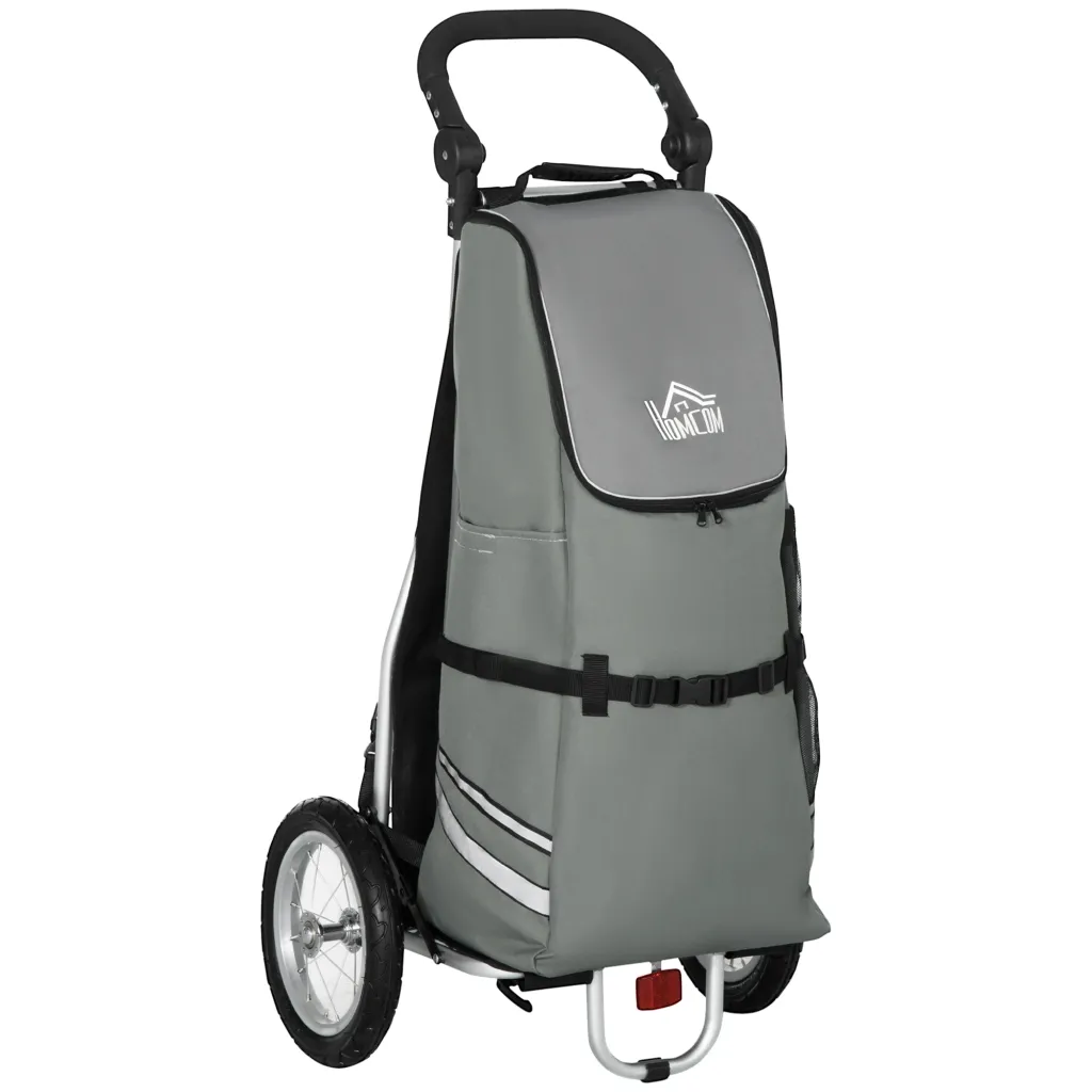 Kolica za kupovinu 3 u 1 Kolica za kupovinu Prikolica za bicikl Ručni transporter 53 x 43 x 110 cm Siva + Srebrna