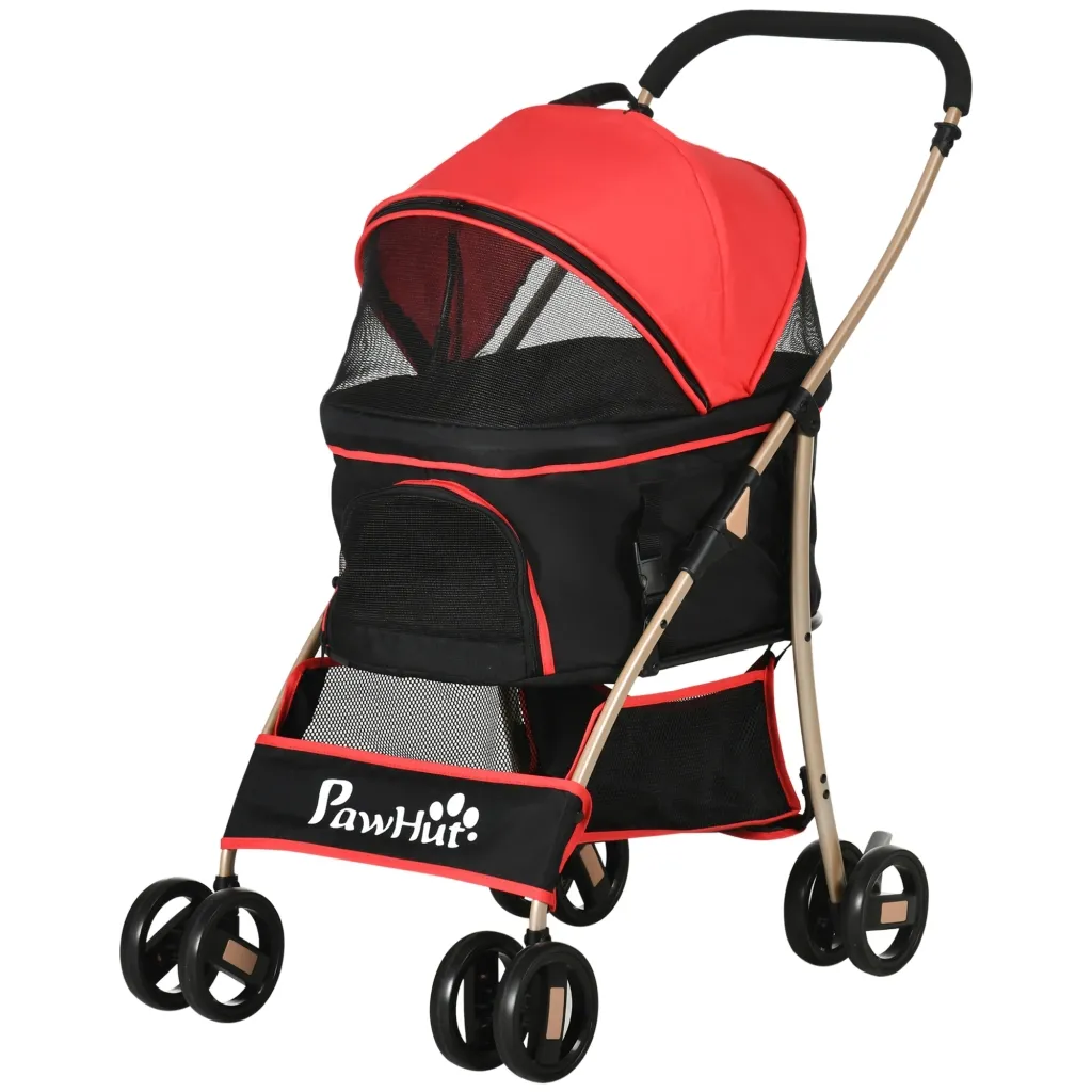 2-u-1 torba za kolica za pse autosjedalica do 10 kg sklopiva košara za pod 82 cm x 49 5 cm x 98 cm crvena