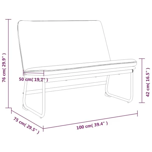 Klupa krem 100 x 75 x 76 cm od tkanine - Krema Cijena