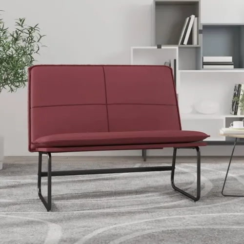 Klupa crvena boja vina 100 x 75 x 76 cm od umjetne kože - boja crnog vina Cijena