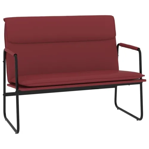 Klupa crvena boja vina 100x64x80 cm od umjetne kože - boja crnog vina Cijena