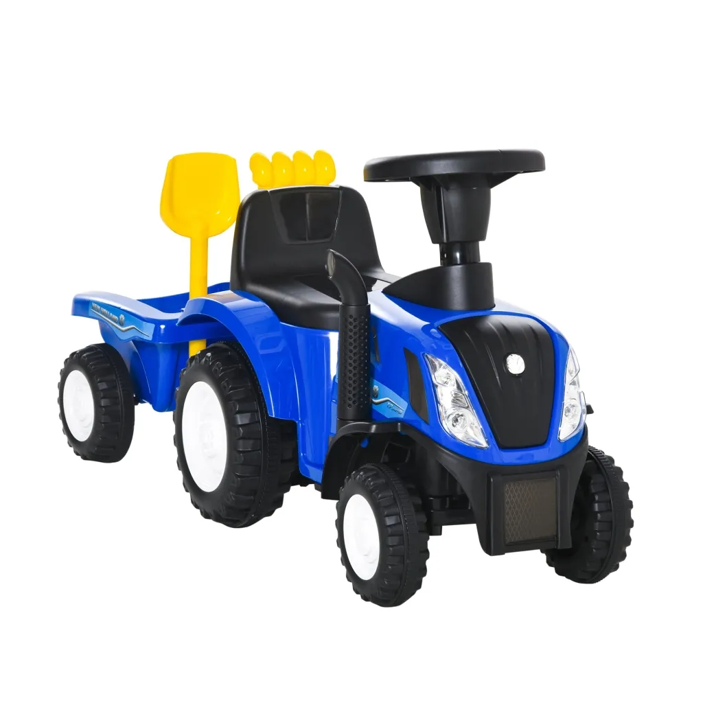 Traktor za vožnju s prikolicom sirena igračka za pijesak od 1 godine plastika + metal plava 91 x 29 x 44 cm