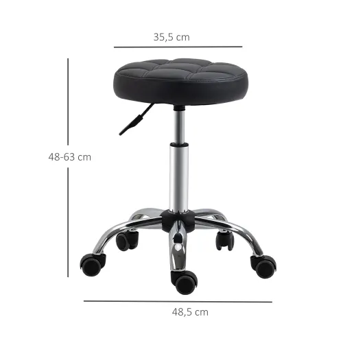 Set od 2 uredske stolice na kotačiće, podesiva visina 48-63 cm, crne Cijena