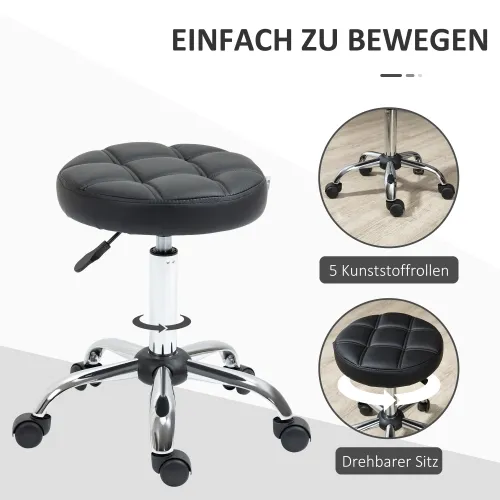 Set od 2 uredske stolice na kotačiće, podesiva visina 48-63 cm, crne Cijena