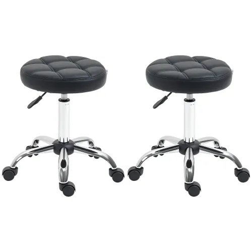 Set od 2 uredske stolice na kotačiće, podesiva visina 48-63 cm, crne Cijena