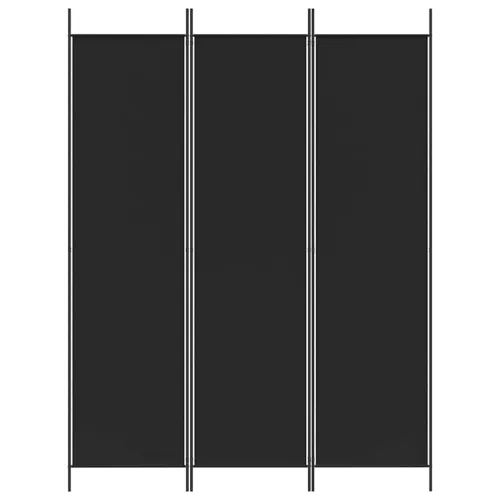 Paravan - Sobna pregrada s 3 panela crna 150 x 200 cm od tkanine- OUTLET - NEPREUZETO Cijena