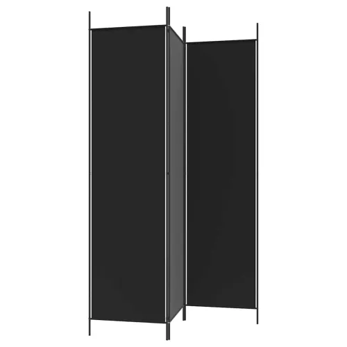 Paravan - Sobna pregrada s 3 panela crna 150 x 200 cm od tkanine- OUTLET - NEPREUZETO Cijena