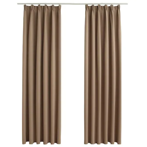Zavjese za zamračivanje s kukama 2 kom - Sivo-smeđa 140 x 245 cm - OUTLET - NEPREUZETO Cijena