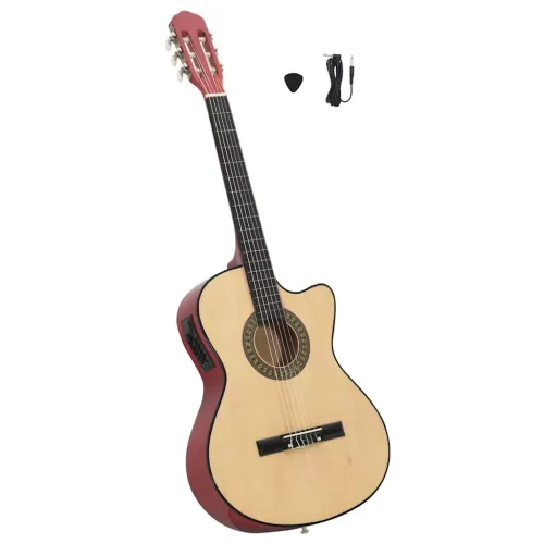 Klasična gitara Western s prorezom, ujednačivačem i 6 žica - Svjetlosmeđa Cijena