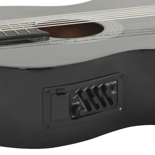 Klasična gitara Western s ujednačivačem i 6 žica crna - Crna Cijena