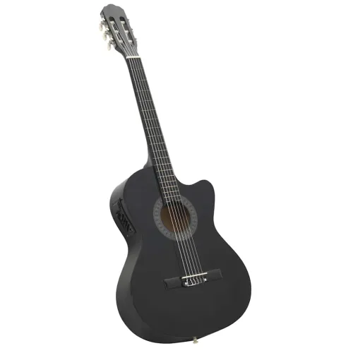 Klasična gitara Western s ujednačivačem i 6 žica crna - Crna Cijena