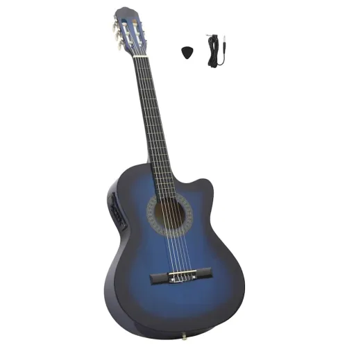 Klasična gitara Western s ujednačivačem i 6 žica plava - Plava Cijena
