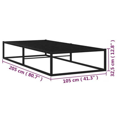 Okvir za krevet crni metalni 100 x 200 cm - Crna 100 x 200 cm Cijena