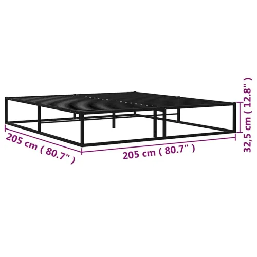 Okvir za krevet crni metalni 200 x 200 cm - Crna 200 x 200 cm Cijena
