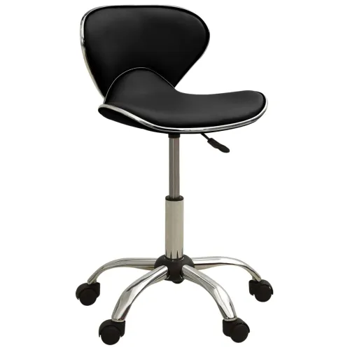 323674 Salon Spa Stool Black Faux Leather - Crna Crna Cijena