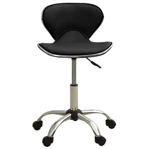 323674 Salon Spa Stool Black Faux Leather - Crna Crna Cijena