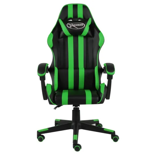 Gaming stolica od umjetne kože crno-zelena - Zelena 1 Bez naslona za noge Cijena
