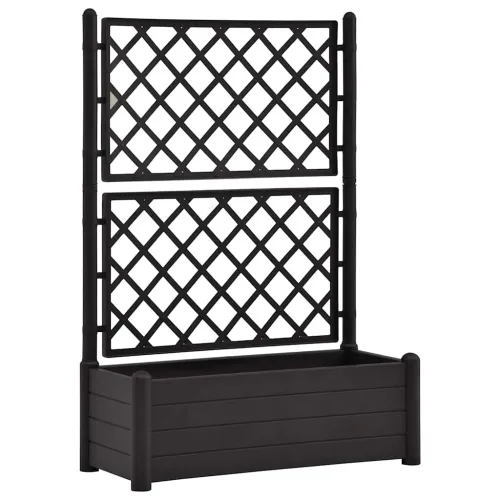 Vrtna sadilica s rešetkom 100 x 43 x 142 cm PP antracit - Antracit 100 x 43 x 142 cm 1 Cijena