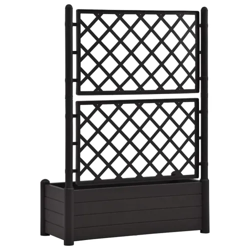 Vrtna sadilica s rešetkom 100 x 43 x 142 cm PP antracit - Antracit 100 x 43 x 142 cm Cijena