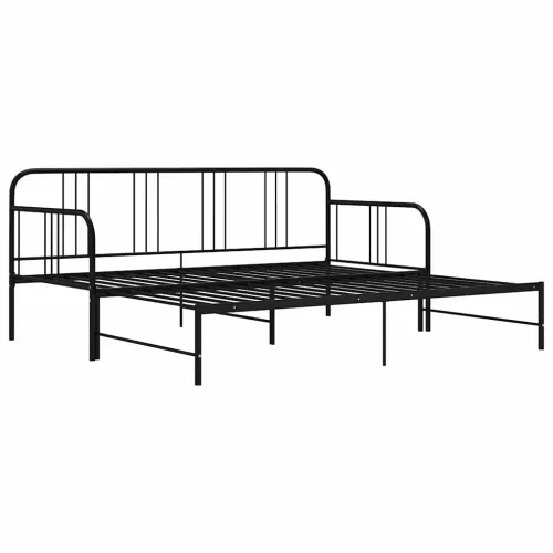 Okvir za krevet na razvlačenje crni metalni 90 x 200 cm - Crna Cijena