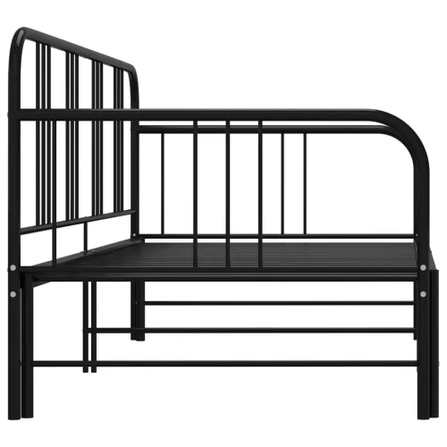 Okvir za krevet na razvlačenje crni metalni 90 x 200 cm - Crna Cijena