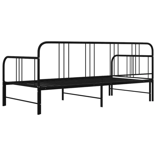 Okvir za krevet na razvlačenje crni metalni 90 x 200 cm - Crna Cijena