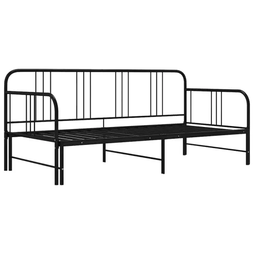 Okvir za krevet na razvlačenje crni metalni 90 x 200 cm - Crna Cijena