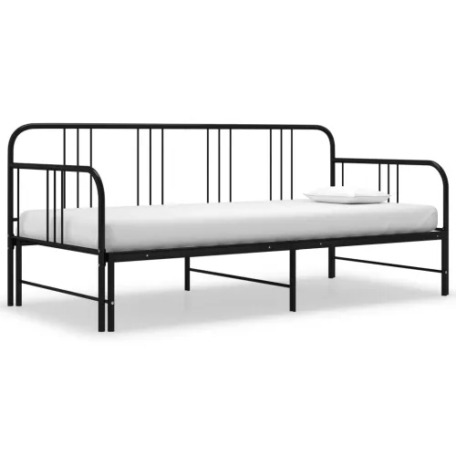Okvir za krevet na razvlačenje crni metalni 90 x 200 cm - Crna Cijena
